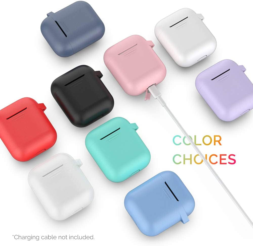 Premium Silicone Protective Case with Front LED Visibility for Apple AirPods 1 & 2 - Black