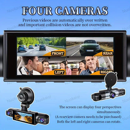 Nuokaiqi 360° Dash Cam with Starlight Night Vision and Wi-Fi Connectivity for Comprehensive Automotive Surveillance