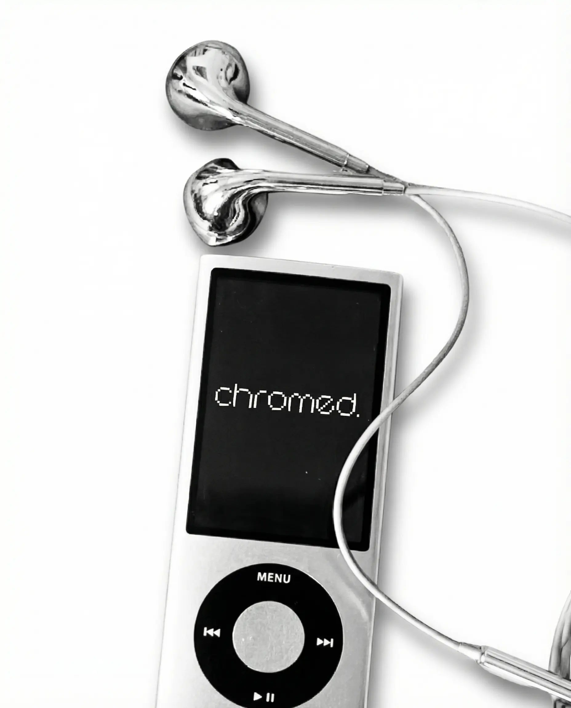 Chrome-Finished Wired Earbuds - Functional Type C, Lightning, 3.5mm, Trendy Y2K Design