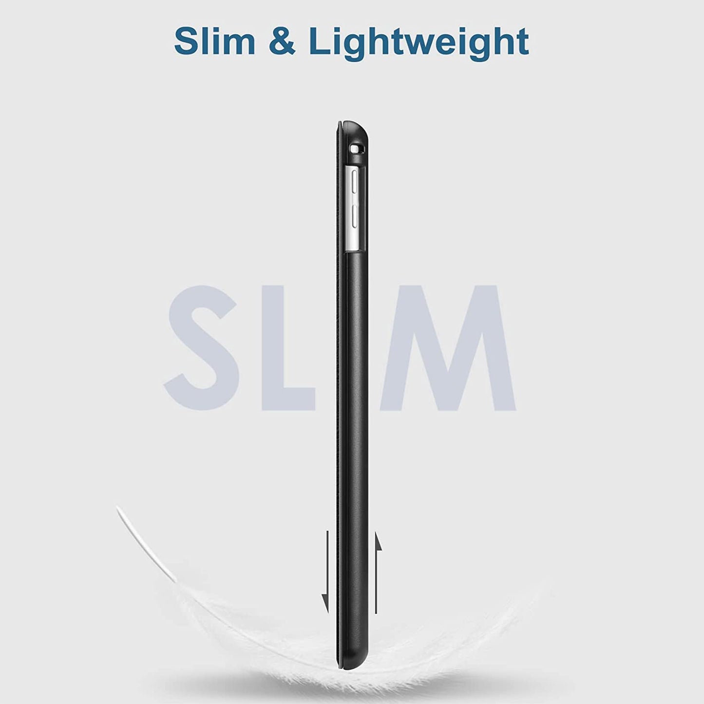 Slimshell Case for iPad 6th/5th Generation (2018/2017 Model, 9.7 Inch) and iPad Air 2/Air 1 (9.7 Inch) - Lightweight Smart Protective Cover with Auto Sleep/Wake Feature, Black