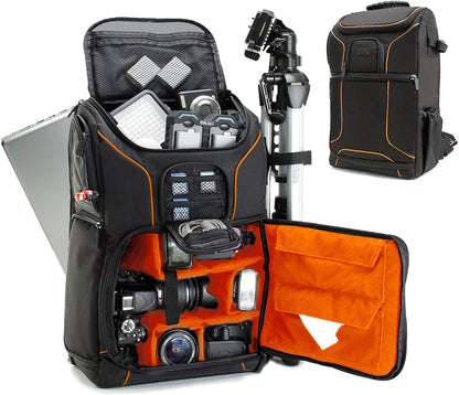 Professional Camera Backpack for DSLR, SLR, and Mirrorless Cameras with Laptop Compartment, Rain Cover, and Tripod Holder