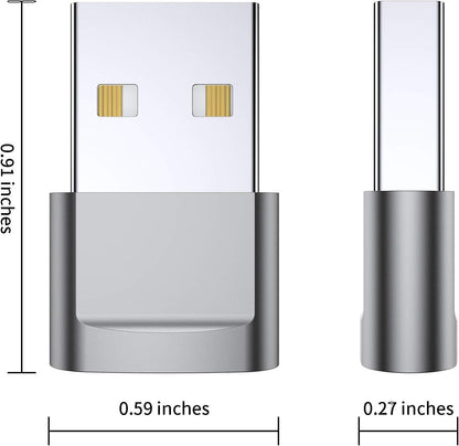 USB C Female to USB Male Adapter (4-Pack) - Type C to USB A Charger Converter for iPhone 11-17 Pro Max, Samsung Galaxy S22-S25 Ultra, Apple Watch Series 7-8, AirPods, and iPad