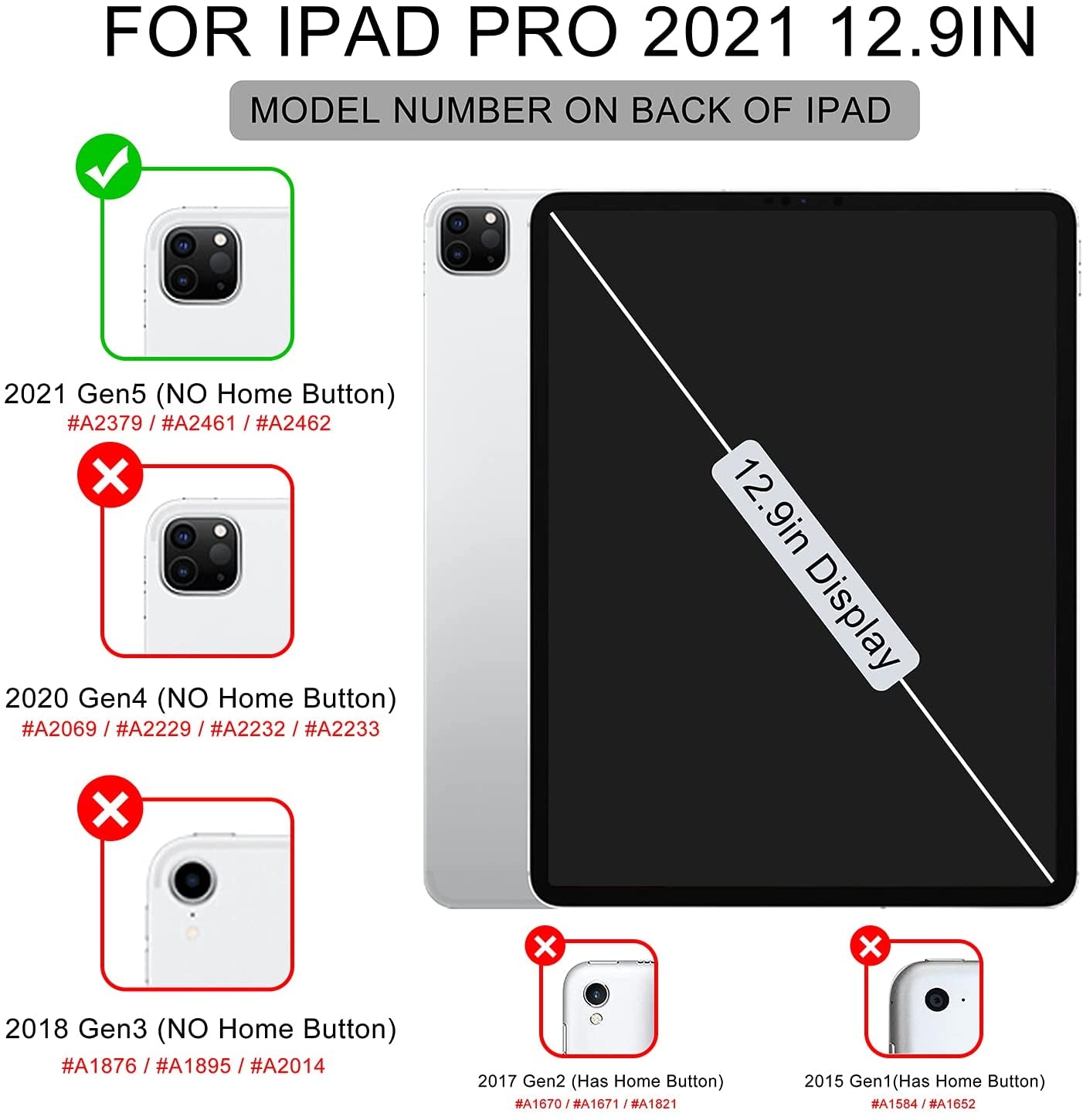 iPad Pro 12.9 Case (2021/2022, 5th/6th Generation) with Pencil Holder, Slim Lightweight Trifold Stand, Soft TPU Back Cover with Pencil Charging and Auto Sleep/Wake Function