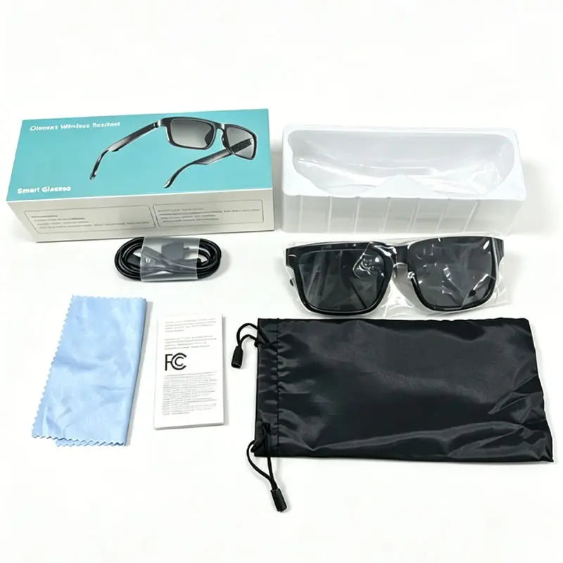 Premium Bluetooth Audio Smart Glasses with Touch and Voice Control, UV Protection, and Hands-Free Calling - Ideal for Driving, Hiking, and Business Use