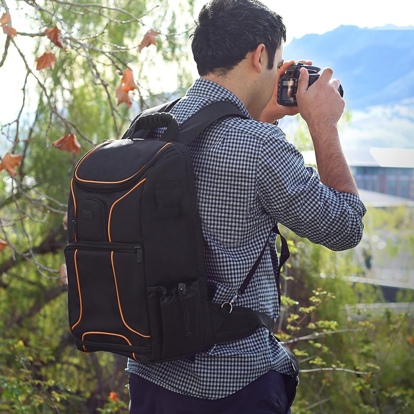 Professional Camera Backpack for DSLR, SLR, and Mirrorless Cameras with Laptop Compartment, Rain Cover, and Tripod Holder