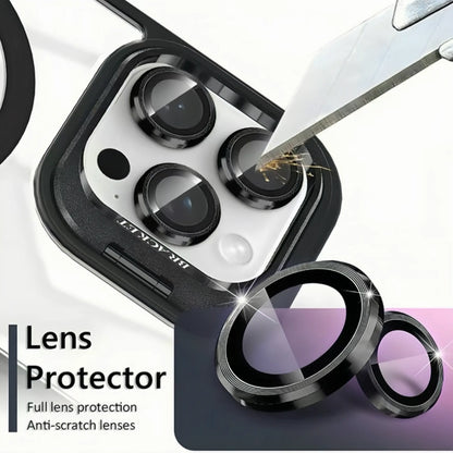 iPhone 17 Pro Max/16/15/13/12 Protective Case - Transparent Bracket, Military-Grade Shockproof and Wear-Resistant Design with Built-In Camera Holder