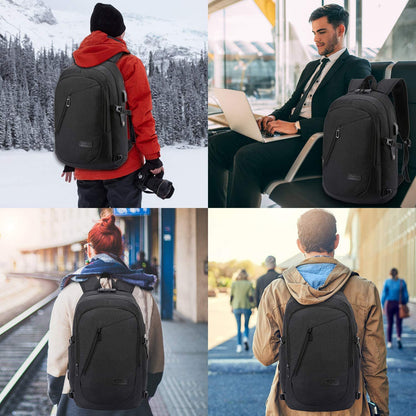 Anti-Theft Water-Resistant Laptop Backpack with USB Charging Port, Slim Design for 15.6 Inch Laptops, Ideal for Travel and Work