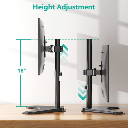Single Monitor Stand up to 32 Inch Screens, Freestanding Single Monitors Arm Desk Mount, Universal VESA Monitor Mount 75X75/100X100Mm, Adjustable Height and Angle (MF001), Black