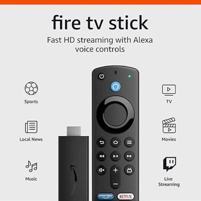 Amazon Fire TV Stick (3rd Generation) with Alexa Voice Remote, Free Live TV, HD Picture Quality, and Simple Setup