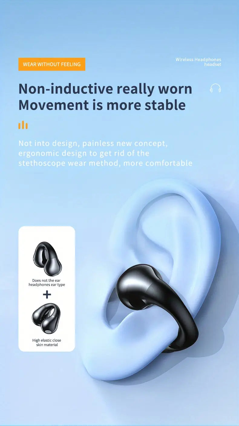Wireless Earclip Earphones with Digital Display Charging
