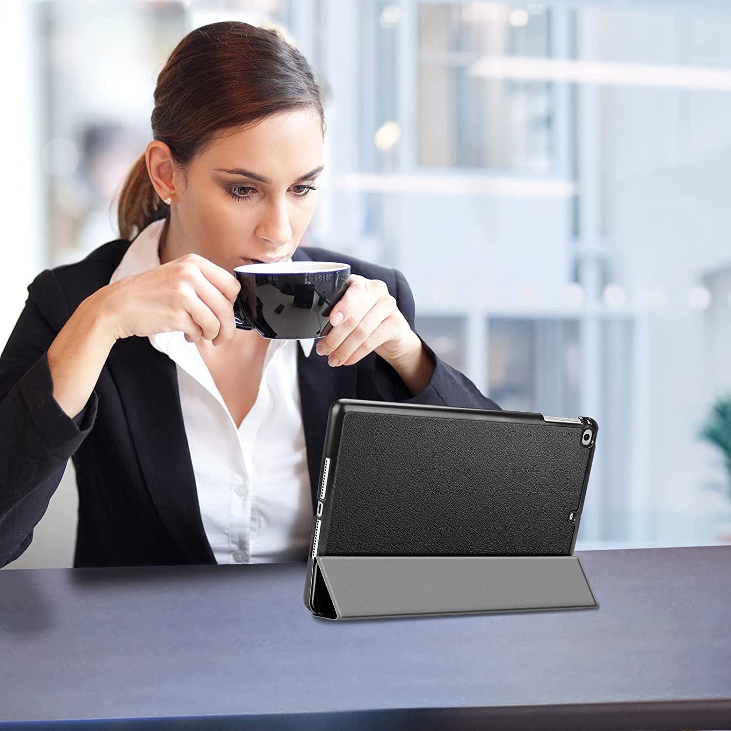 Slimshell Case for iPad 6th/5th Generation (2018/2017 Model, 9.7 Inch) and iPad Air 2/Air 1 (9.7 Inch) - Lightweight Smart Protective Cover with Auto Sleep/Wake Feature, Black