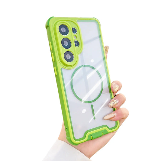 For Samsung Galaxy S26 S25 S24 S23 Ultra plus Shockproof Clear Military-Grade Magsafe Dual-Layer Cover,#Summervibes