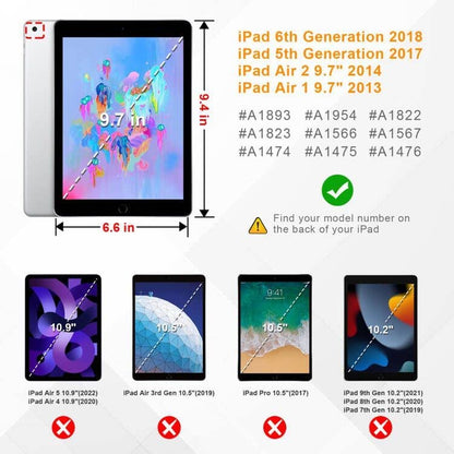 Slimshell Case for iPad 6th/5th Generation (2018/2017 Model, 9.7 Inch) and iPad Air 2/Air 1 (9.7 Inch) - Lightweight Smart Protective Cover with Auto Sleep/Wake Feature, Black