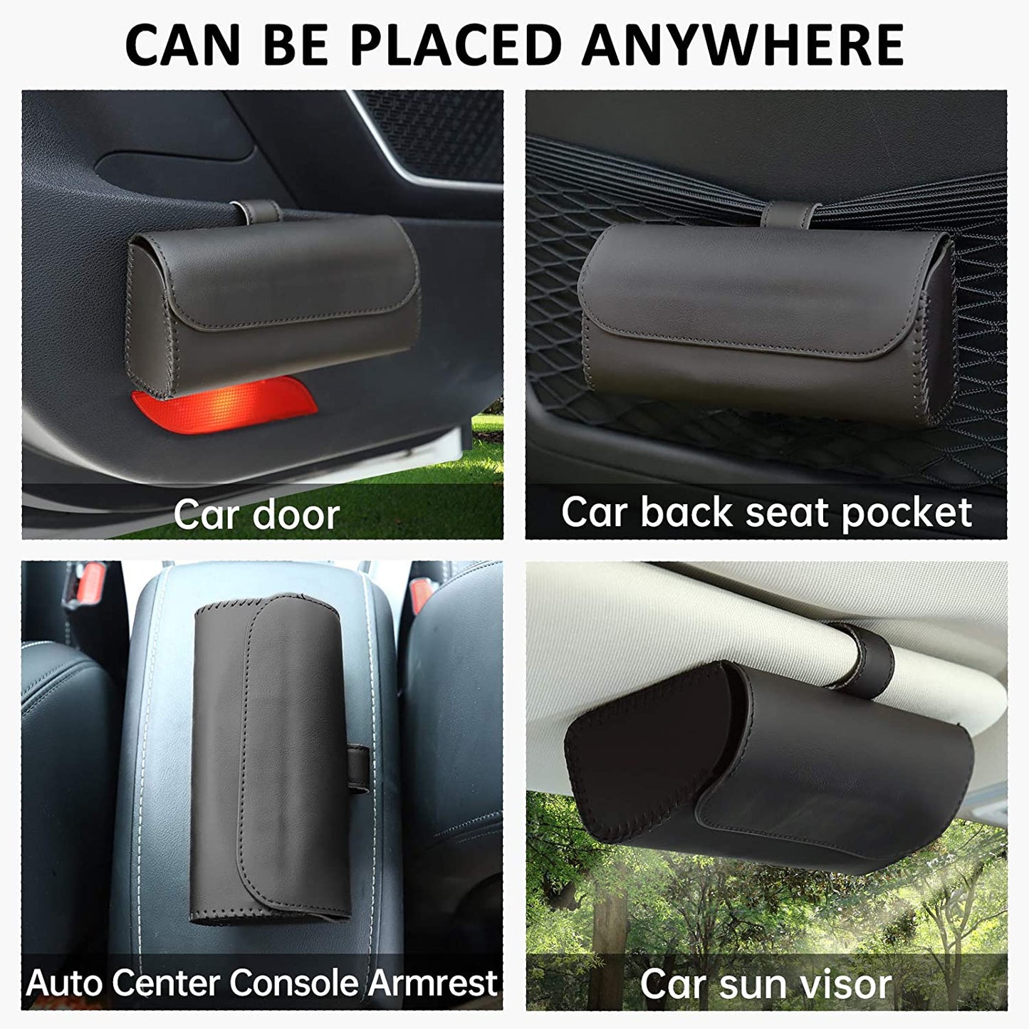 Car Sun Visor Sunglasses Holder and Eyeglasses Storage Case Organizer