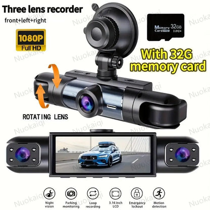 Nuokaiqi 360° Dash Cam with Starlight Night Vision and Wi-Fi Connectivity for Comprehensive Automotive Surveillance