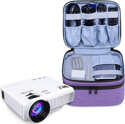 Professional Carrying Case for DR.J Mini Projector and Accessories - Portable Design in Purple