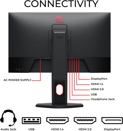 Zowie XL2411K 24-Inch 144Hz Gaming Monitor - 1080P Resolution, Compact Base, Ergonomic Stand, XL Settings for Sharing, Customizable Quick Menu, Dyac Technology, 120Hz Compatibility for PS5 and Xbox Series X