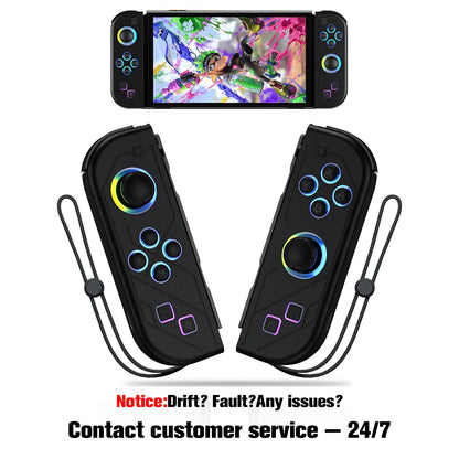 Nintendo Switch Joy-Con Controller (L/R) with RGB Lighting, Compatible with Nintendo Switch, Switch Lite, and Switch OLED