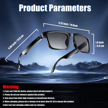 Premium Bluetooth Audio Smart Glasses with Touch and Voice Control, UV Protection, and Hands-Free Calling - Ideal for Driving, Hiking, and Business Use