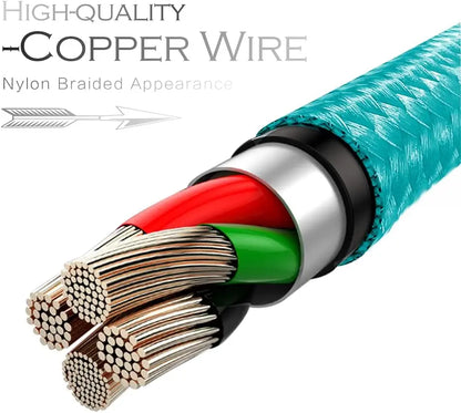 Right Angle Lightning Cable 3-Pack - 90 Degree 6FT Nylon Braided Fast Charging Cord, Compatible with iPhone 14/13/12/11/XS/MAX/X/8/7/6 and Other Electronic Devices, Durable Charging Solution for Gaming and More