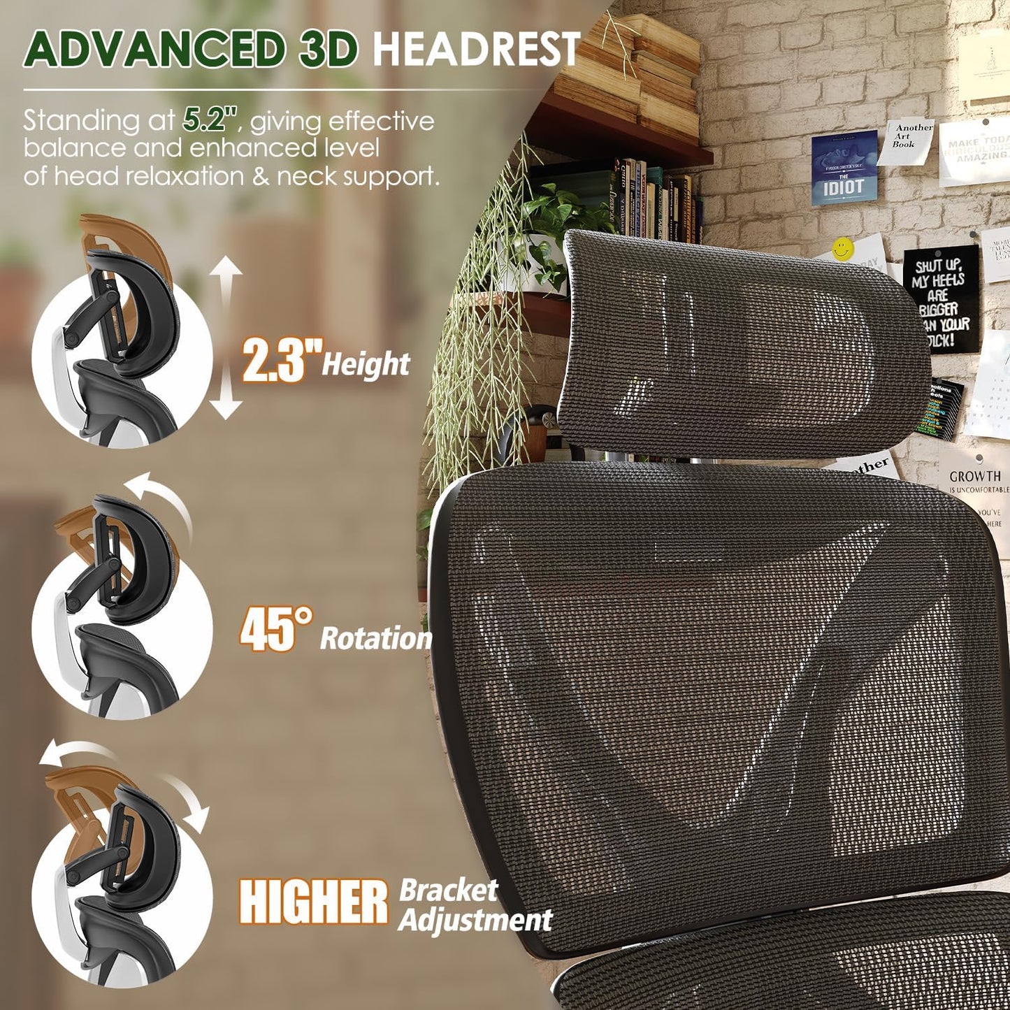 Ergonomic Mesh Office Chair for Big and Tall Users with Lumbar Support, 3D Adjustable Armrests, 215° Rotation, Adjustable Headrest, and Comfortable Seat, Supports Up to 350 lbs, Ideal for Work and Gaming, Grey