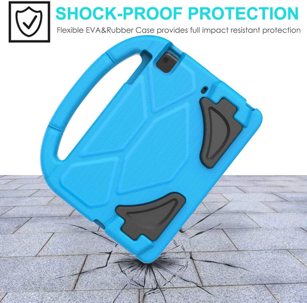 Durable Shockproof Kids Case for iPad Mini 5/4/3/2/1 (7.9") with Protective Handle, Bumper Stand, and Two Screen Protectors - Blue