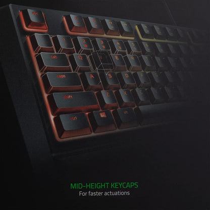 Ornata Chroma Gaming Keyboard with Hybrid Mechanical Key Switches, Customizable RGB Lighting, Individually Backlit Keys, Detachable Wrist Rest, and Programmable Macros