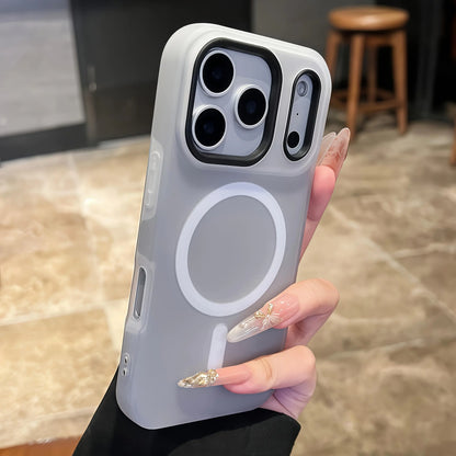 Luxury Candy-Colored 2-In-1 Magnetic Phone Case for iPhone 17 Pro Max, 16, 15, 14, 13, 12, 11 Pro Max - Protective Frosted Soft Shell with Shockproof Back Cover and Magnetic Wireless Charging Compatibility