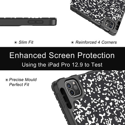 iPad Pro 12.9 Case (2021/2022, 5th/6th Generation) with Pencil Holder, Slim Lightweight Trifold Stand, Soft TPU Back Cover with Pencil Charging and Auto Sleep/Wake Function