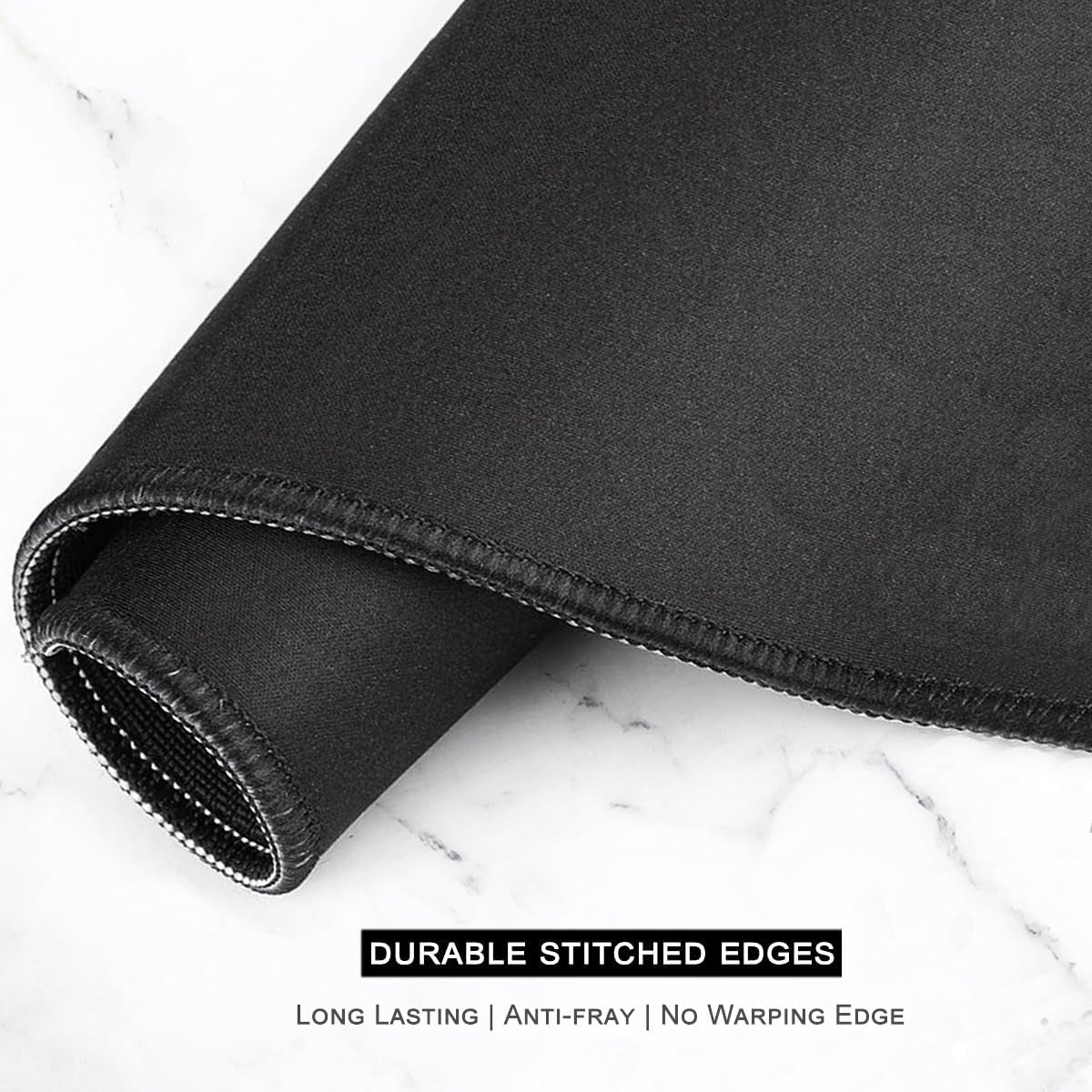 XL Extended Gaming Mouse Pad - 31.5 x 11.8 Inch Waterproof Desk Mat with Stitched Edges and Non-Slip Base, Teal Tropical Leaves Design for Office and Home Use