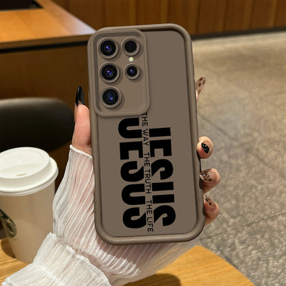 2026 JESUS Fashion Pattern TPU Phone Case for Samsung Galaxy Series - Military Grade Anti-Fall and Scratch Protection, All-Inclusive Design for S26 Ultra, S25 Ultra, S24, S23 FE, S22, S21 Plus, A54, A53, A52, A36, A35, A34, A33, A17, A16, A15, A14, A13 -