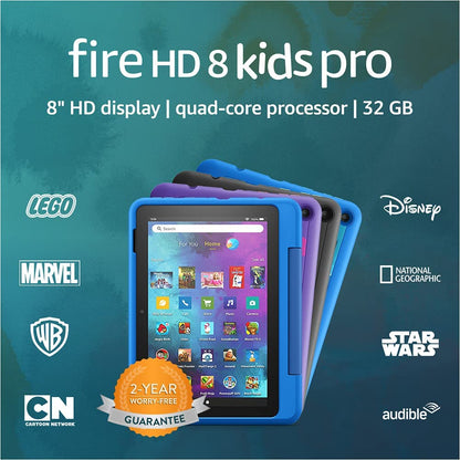 Fire HD 8 Kids Pro Tablet (2021 Release) - 8" HD Display, 32 GB Storage, Designed for Ages 6-12, Doodle Design