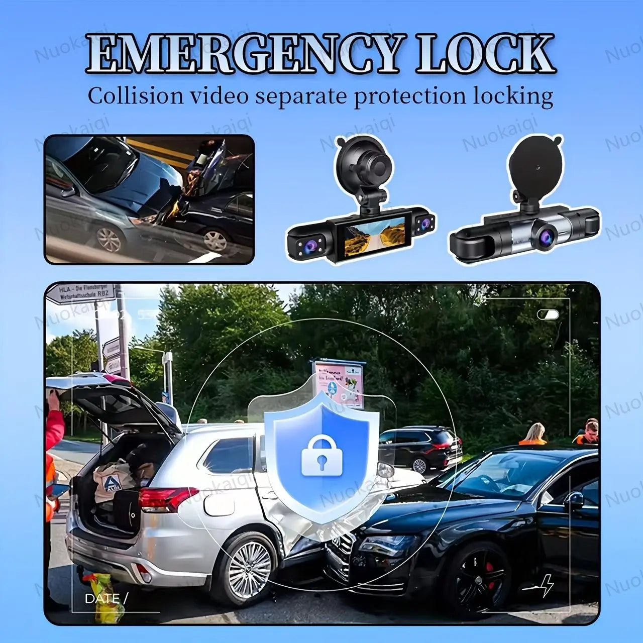 Nuokaiqi 360° Dash Cam with Starlight Night Vision and Wi-Fi Connectivity for Comprehensive Automotive Surveillance