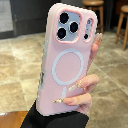 Luxury Candy-Colored 2-In-1 Magnetic Phone Case for iPhone 17 Pro Max, 16, 15, 14, 13, 12, 11 Pro Max - Protective Frosted Soft Shell with Shockproof Back Cover and Magnetic Wireless Charging Compatibility