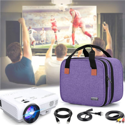 Professional Carrying Case for DR.J Mini Projector and Accessories - Portable Design in Purple